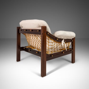 Mid Century Modern 'Amazonas' Lounge Chair in Rosewood & Bouclé by Jean Gillon for Italma, Brazil, c. 1970s 