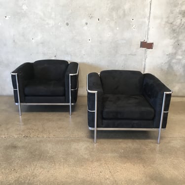 Pair of 1980s Corbuisier Style Lounge Chairs by Jack Cartwright