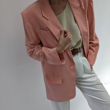 Vintage Salmon Silk Blazer