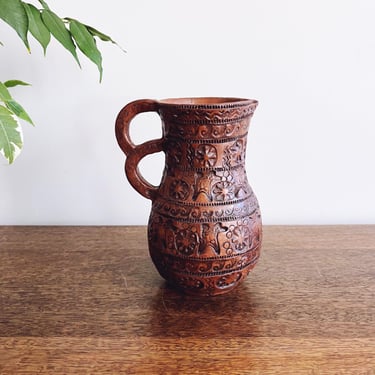 Vintage Greek Pottery Redware Pitcher 