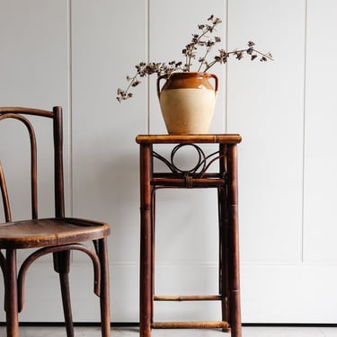 tall antique french bamboo plant stand