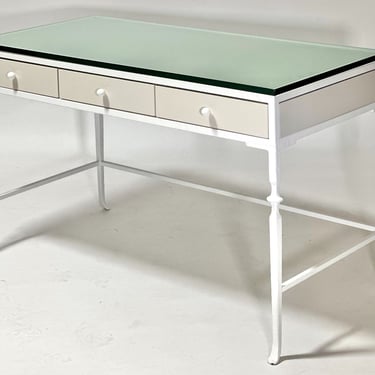 White Plastered Iron Desk Style of Giacometti, 1970