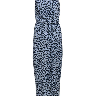 Diane von Furstenberg - Blue &amp; Black Print Maxi Silk Dress Sz 2