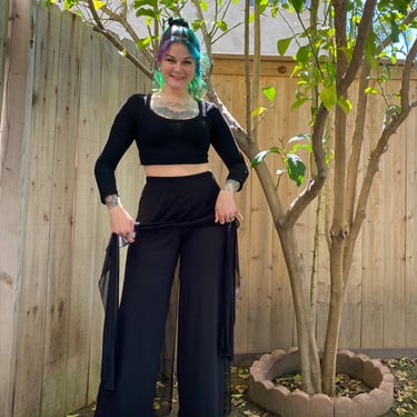 Y2K 2000’s Black Pants with Chiffon Layers 