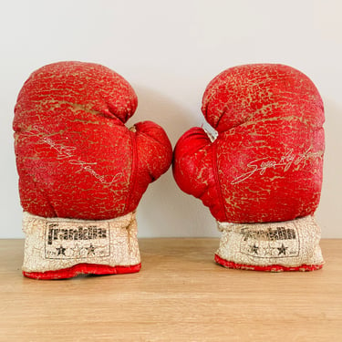 Vintage Franklin Boxing Gloves Sugar Ray Leonard 
