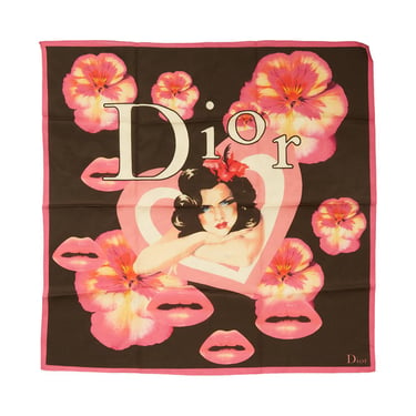 Dior Pink Lip Print Scarf