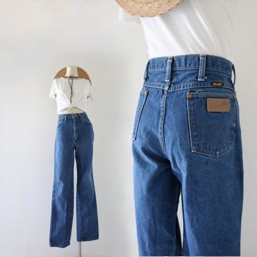 worrrn usa wrangler jeans - 32 - vintage blue jean western 90s cowgirl cowboy western wranglers high waist 