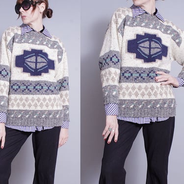 Vintage 1980's | Southwestern Style | Motif | Unisex | Pullover | Sweater | M/L 