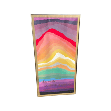 Vintage Rainbow Colored La Suite D’Arles Volcano Framed Poster by Arthur Secunda