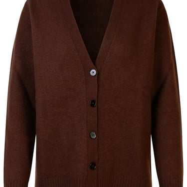 Jil Sander Brown Wool Cardigan Woman