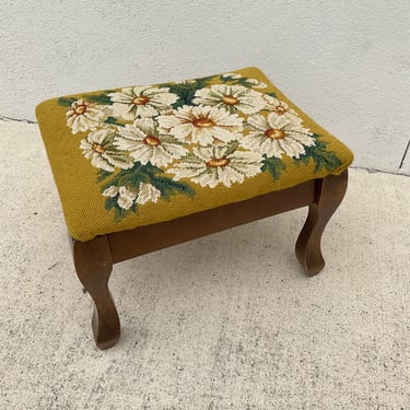 Daisy Needlepoint Ottoman