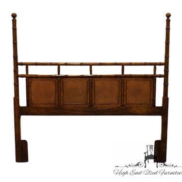 AMERICAN OF MARTINSVILLE Asian Chinoiserie Faux Bamboo Queen Size Panel Headboard 2295-321 