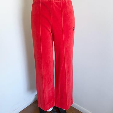 Vintage 80's Red Fila Velour Pants 
