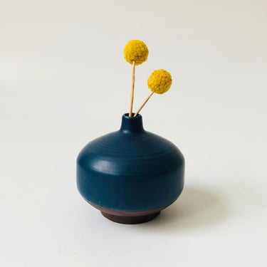 Vintage Blue Two Tone Pottery Bud Vase 
