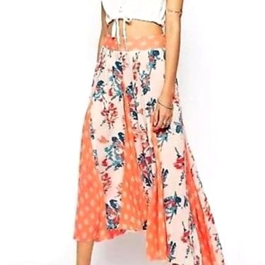 Free People Show off Your Skirt Size Small Floral High Low BOHO Hippie