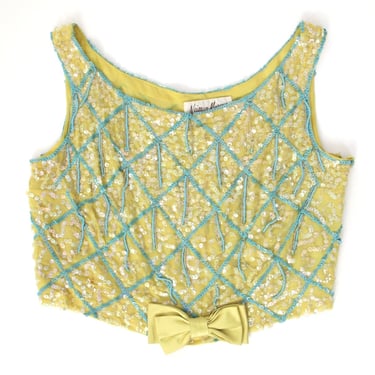 1960s Neiman Marcus Sequin Beaded Top