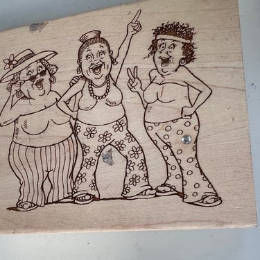 Vintage 1997 Rubber Block Stamp “The 60s”  Women By Diamonds USA brand New 