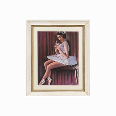 Richard Erdman Pastel Painting on Paper Ballerina 