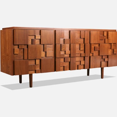 Mid-Century Modern &quot;Staccato&quot; Brutalist Dresser by Lane 