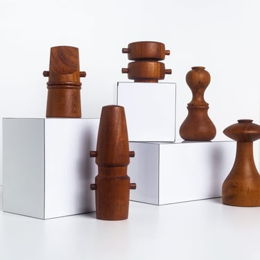 Five Teak Peppermills by Jens Quistgaard for Dansk