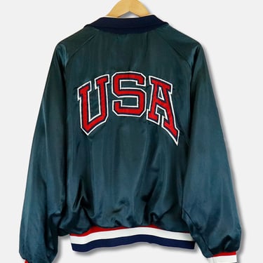 Vintage USA Olympic Colorado Springs Satin Bomber Jacket Sz XL