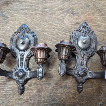 Vintage Pair of Double Sconce