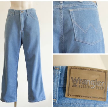 Straight leg light wash denim jeans from Wrangler 
