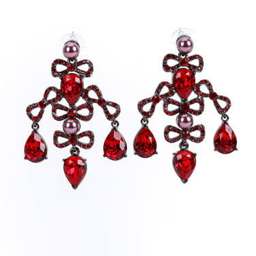 Crystal Bow Chandelier Earrings