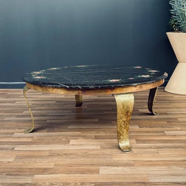 Arturo Pani Painted Onyx & Brass Coffee Table for Guy Muller, c.1970’s 