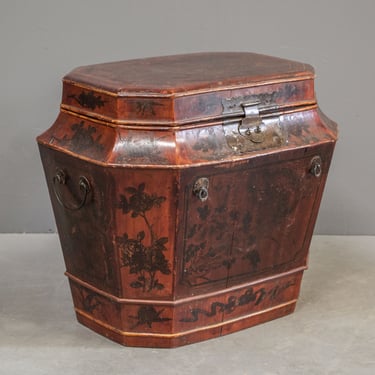 Antique Painted &amp; Lacquered Octagonal Lidded Box