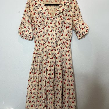 Vintage 1960s does the 50s novelty pin up dress 