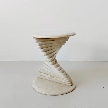 MARBLE SPIRAL SIDE TABLE