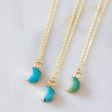 MSBL Tiny Turquoise Moon Necklace