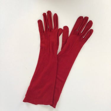 Vintage 40s Gloves | Vintage red rayon gloves | 1940s Shalimar gloves 