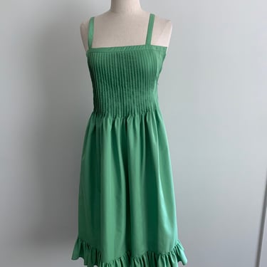 Nipon Boutique green poplin sundress-size xs 