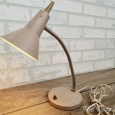 Beige Gooseneck Small Task Table Lamp 