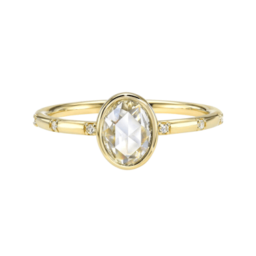 Rose Cut Oval Diamond Point Band — Commitment, Curated