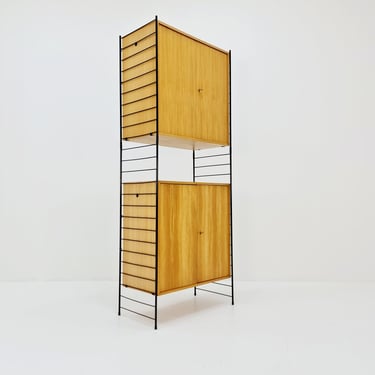 Free standing String shelf-system, bookcase with cabinet Eshe by WHB Germany, 1950s 