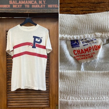 Vintage 1950’s “Champion” Label Rowing Team University School College Sports T-Shirt, 50’s Tee Shirt, Vintage Clothing 