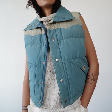 vintage seventies "camel" puffer vest