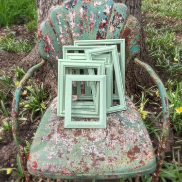 collection vintage wood frames shabby cottage green paint for 5x7 6x8 8x10 