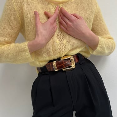 Amazing Vintage Lemon Sheer Mohair Sweater