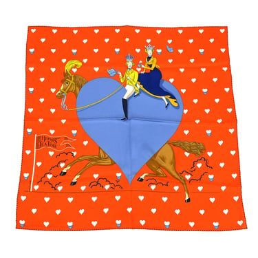 Hermes Scarf Carre 65 Tea Time Orange Small Good