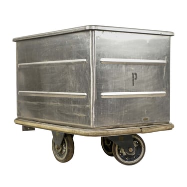 Reclaimed Commercial Stainless Steel Laundry Cart