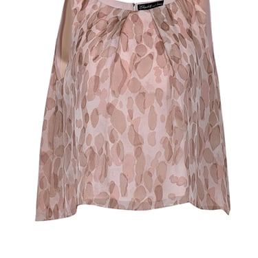 Elizabeth &amp; James - Blush &amp; Beige Spotted Print Sleeveless Silk Top Sz M