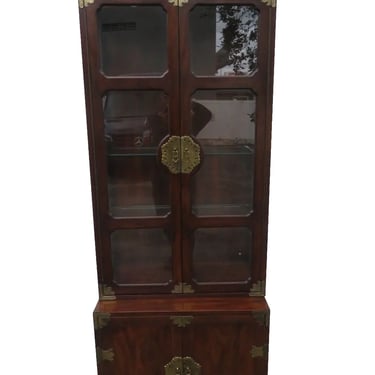 Hollywood Regency Asian Style Tall Narrow China Display Cabinet 5249