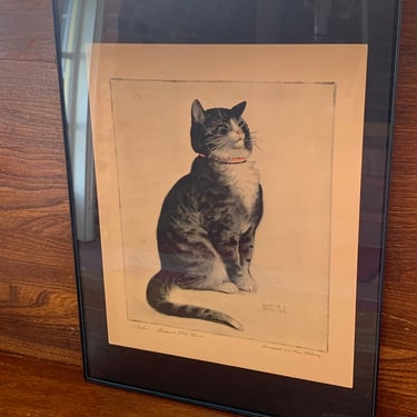 Framed Chessie the Cat Print “Chessie’s Old Man” by G. Gruenewald 