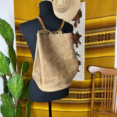Vintage Leather Bucket Style Sling Bag 