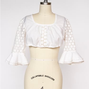 1960s Dirndl Blouse Cropped Top S 
