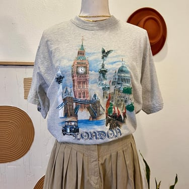 Vintage 90s LONDON England Tourist Cotton Graphic Short Sleeve Cotton Tee - XL 